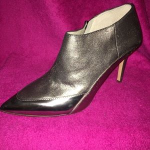 Grey metallic booties